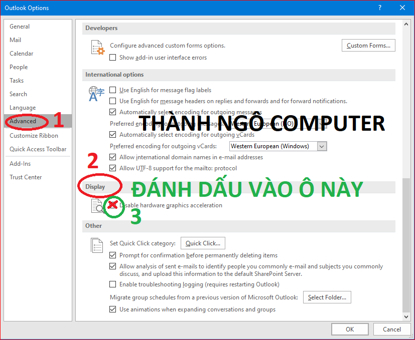 sửa lỗi outlook không vào được làm sao?