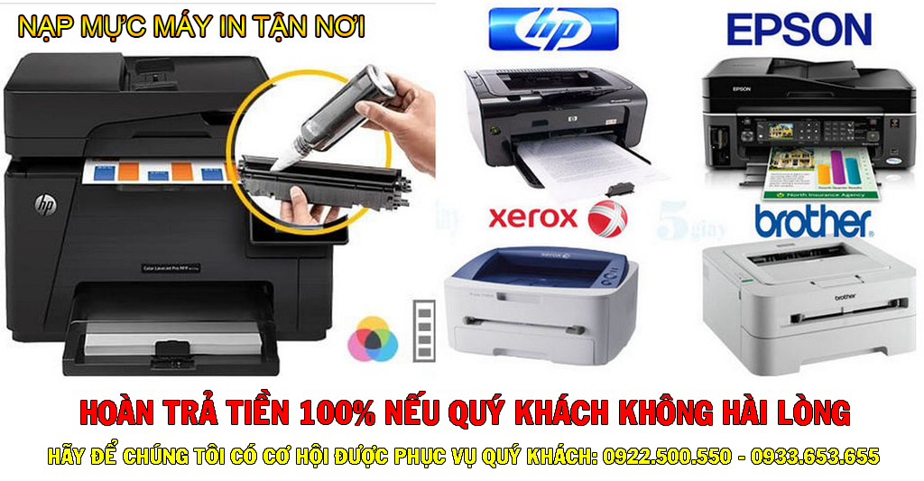 Nạp mực máy in tại Quận Bình Thạnh. Chỉ có 80.000đ